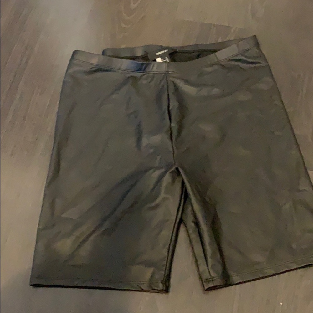 Pleather biker shorts